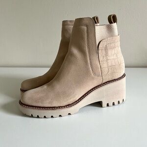 Dolce Vita Huey H2O Waterproof Suede Lug Sole Ankle Booties - Dune 7.5W